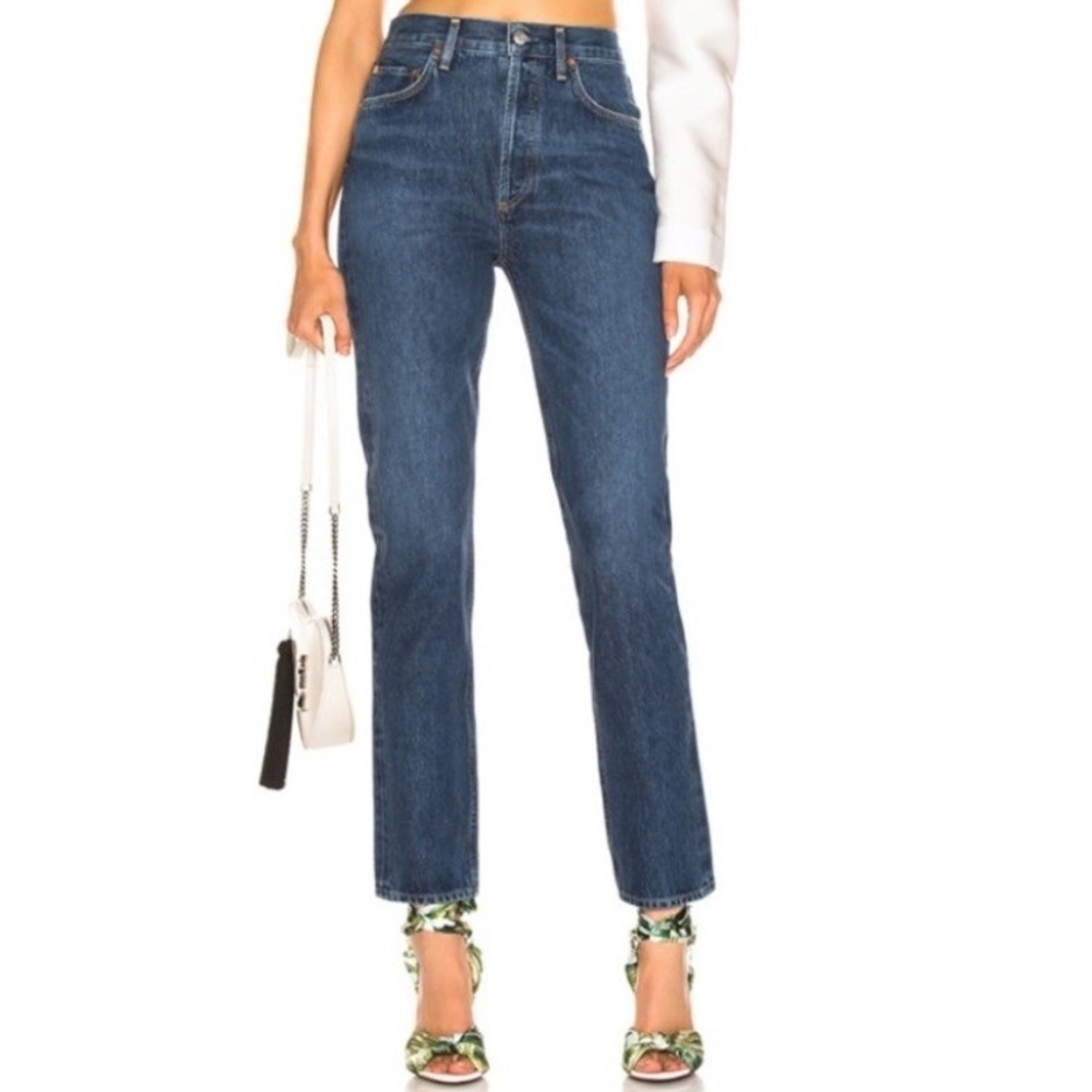 AGOLDE Remy High Rise Straight Crop Jeans Dark Blue A105-813 Size 26